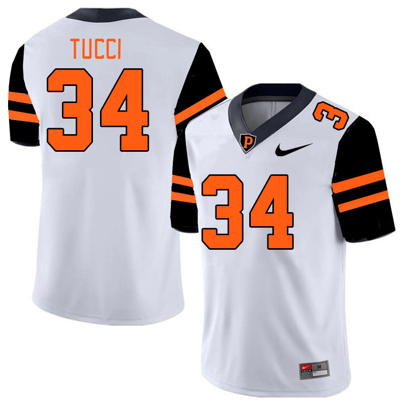 Men-Youth #34 Luke Tucci Princeton Tigers 2023 College Football Jerseys Stitched Sale-White